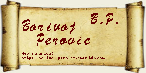 Borivoj Perović vizit kartica